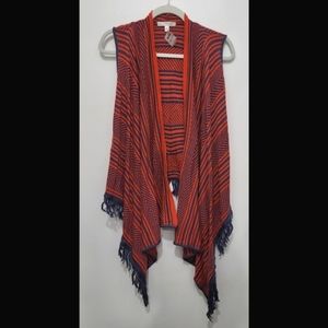 Sleeveless Open front Fringe Duster